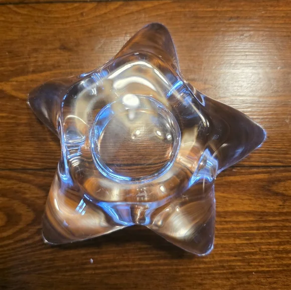 ORREFORS (Sweden) Pair Of Crystal Starfish Candle Holders. - Picture 3 of 4